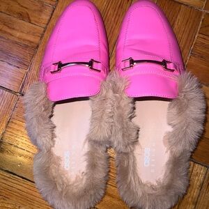 ASOS Pink Loafers with Fur Trim size 9 men’s